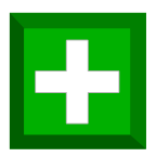 Flat medical kit green box with white cross