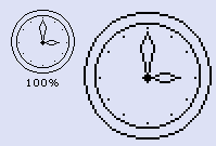 Drawing a clock using lines and circles