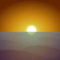 Sunrise on the water vector background