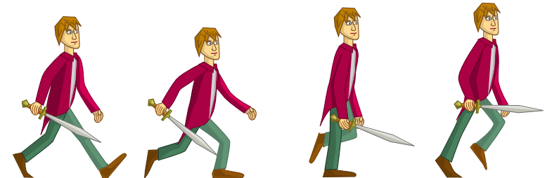 Hobbit style character sprite walking