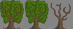 Tree in different seasons sprite